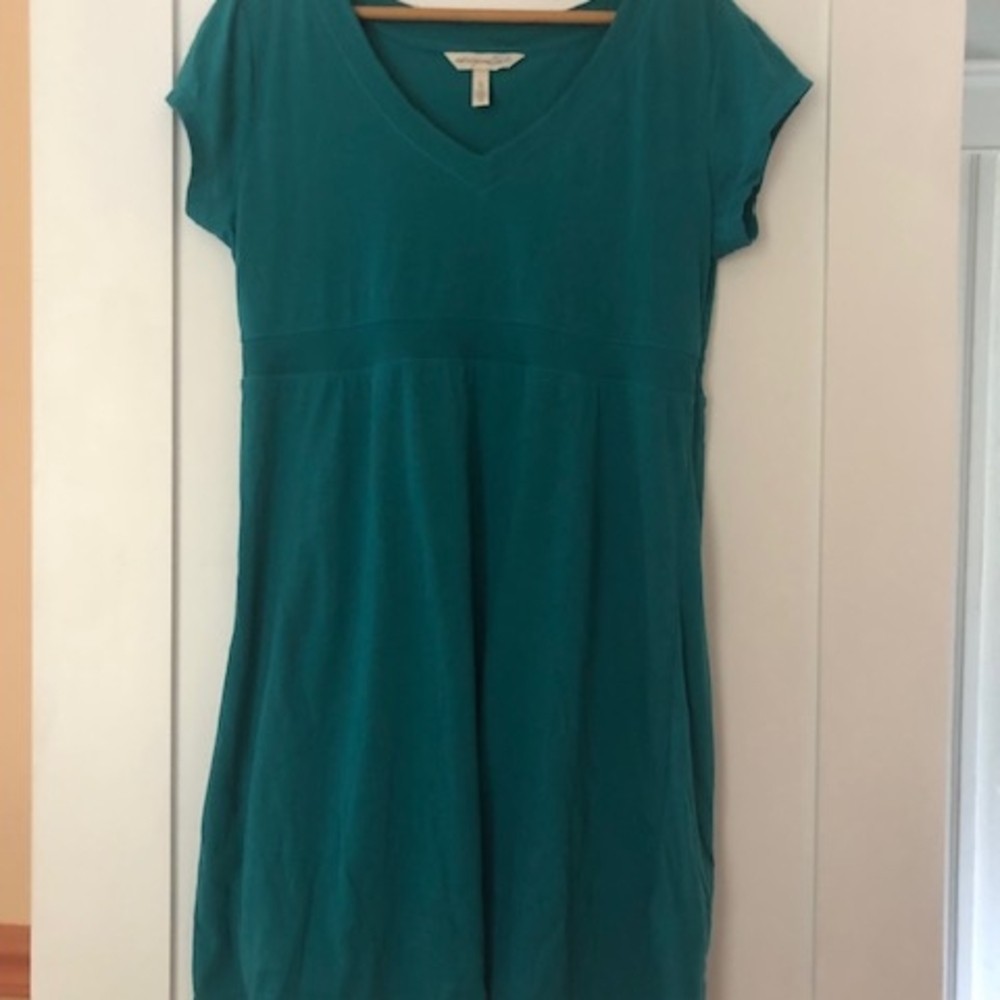 Teal V-Neck Women's Dress